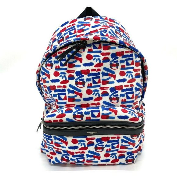 Authentic SAINT LAURENT PARIS 326865 Multi total pattern Backpack-Bag - Picture 1 of 13